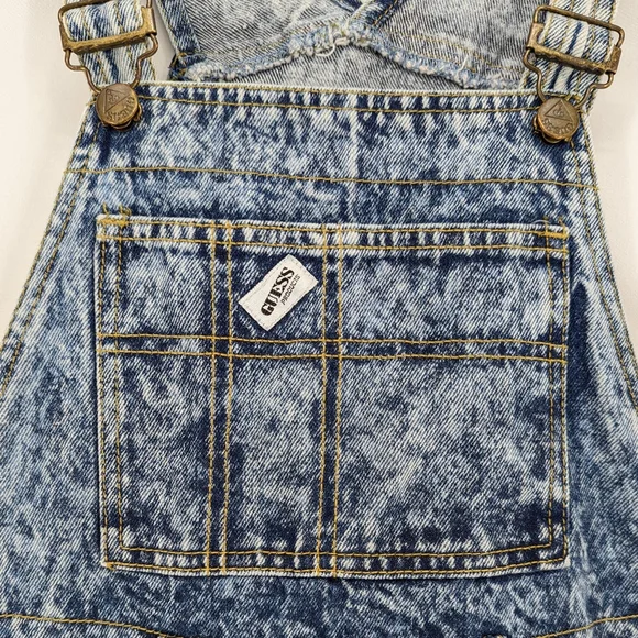 Guess George Marciano VINTAGE 90s Y2K Acid Wash Denim Overall Dress Size 2 - Picture 4 of 11